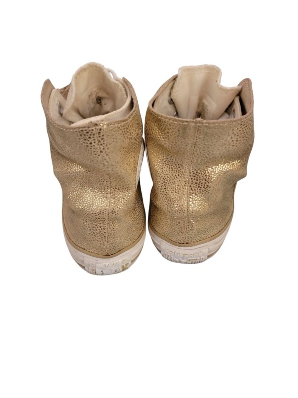 Converse CTAS Shroud Metallic Gold High Top Sneakers Zip Womens 7.5 Rare - Picture 3 of 9